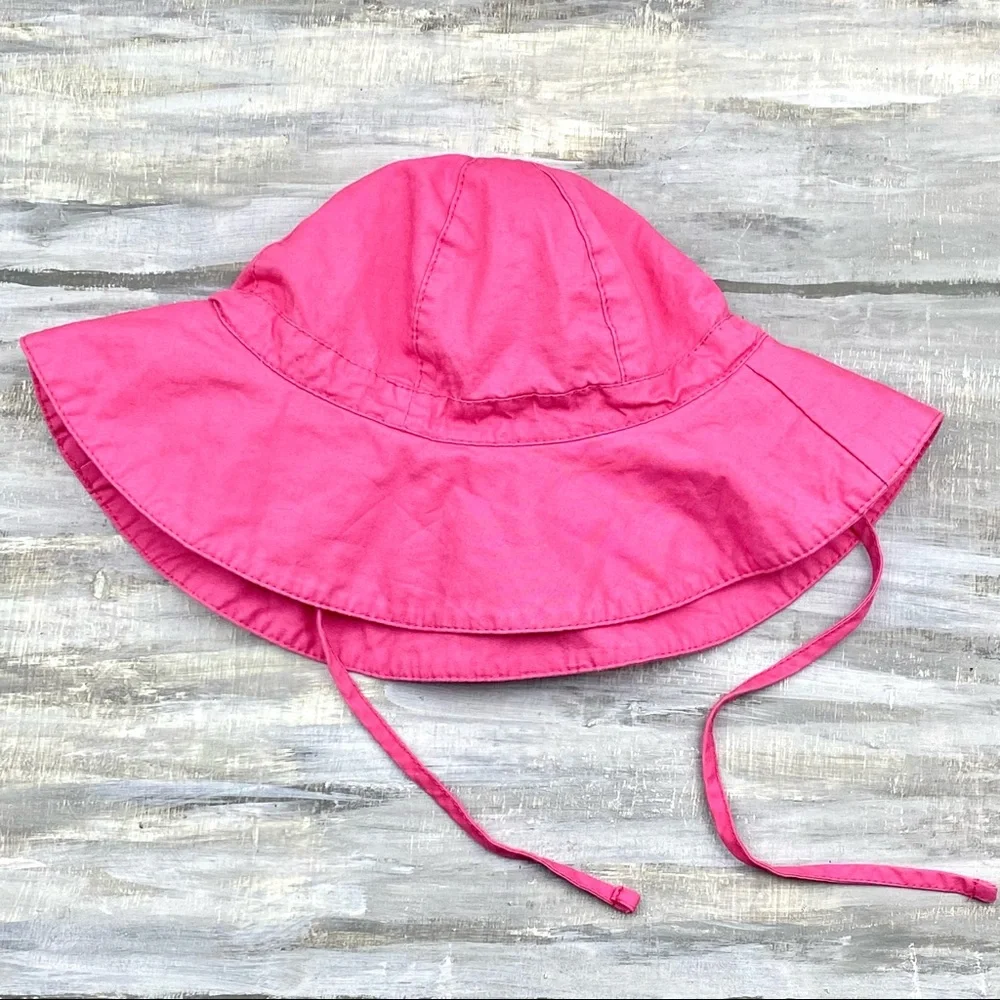 Hot Pink UV Sun Protection Boonie Hat Chin Strap Baby Bucket Hat Sunhat Toddler